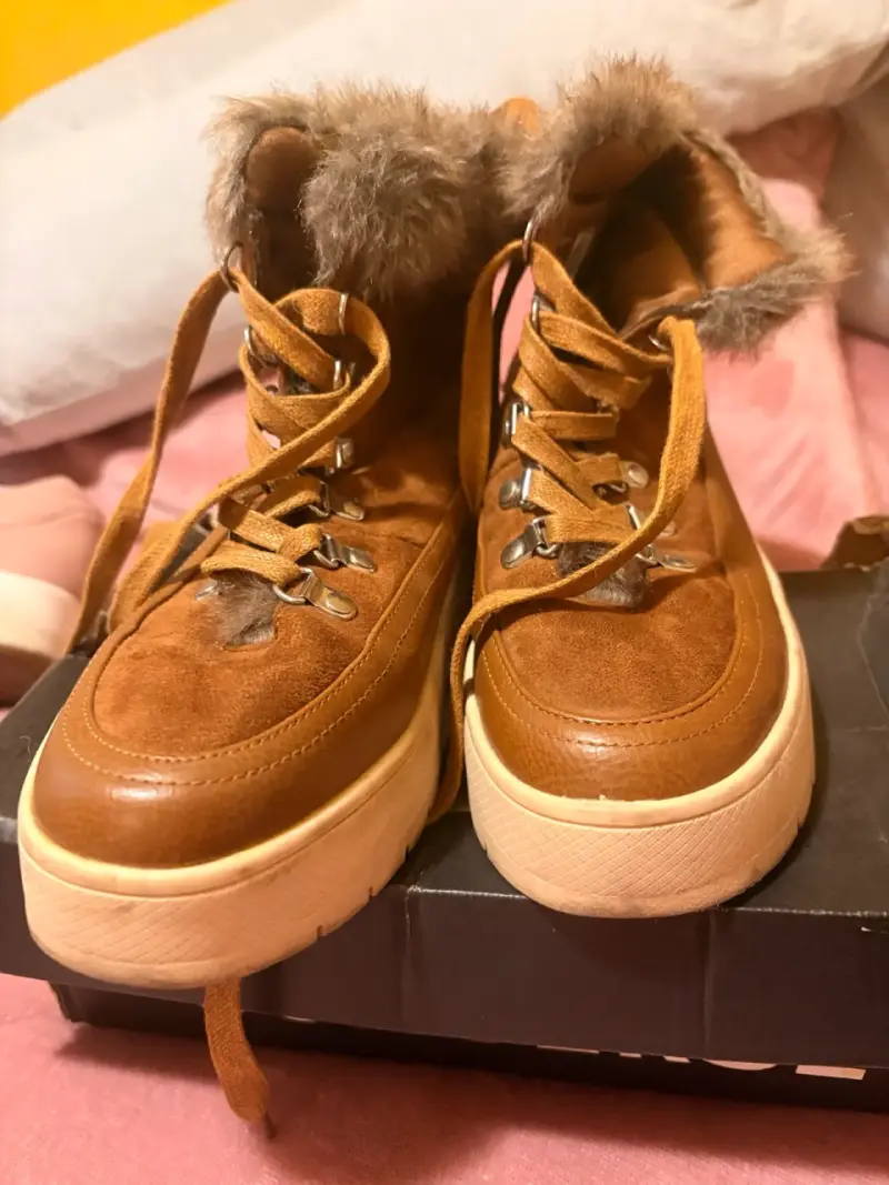 Botines de cuero beige para mujer - 3