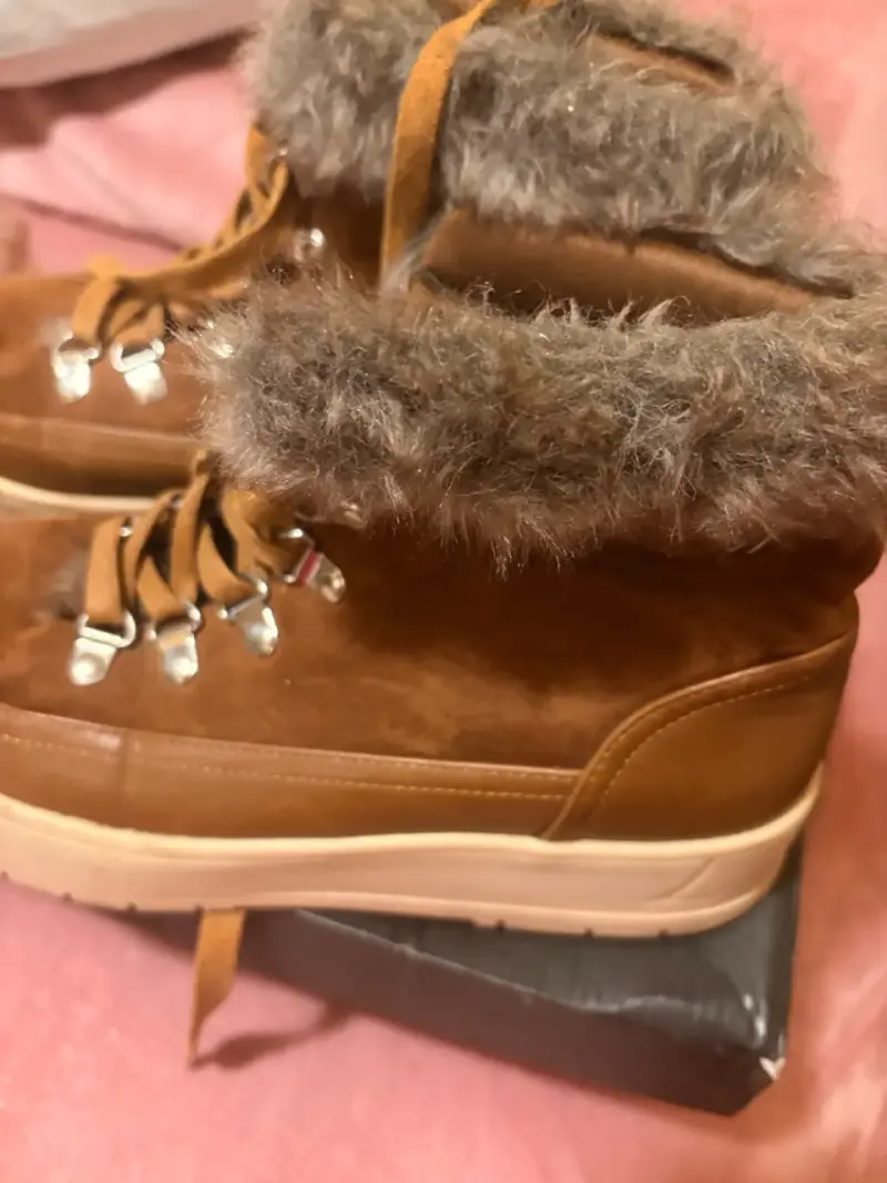 Botines de cuero beige para mujer - 4