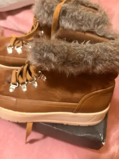 Botines de cuero beige para mujer - miniatura 4