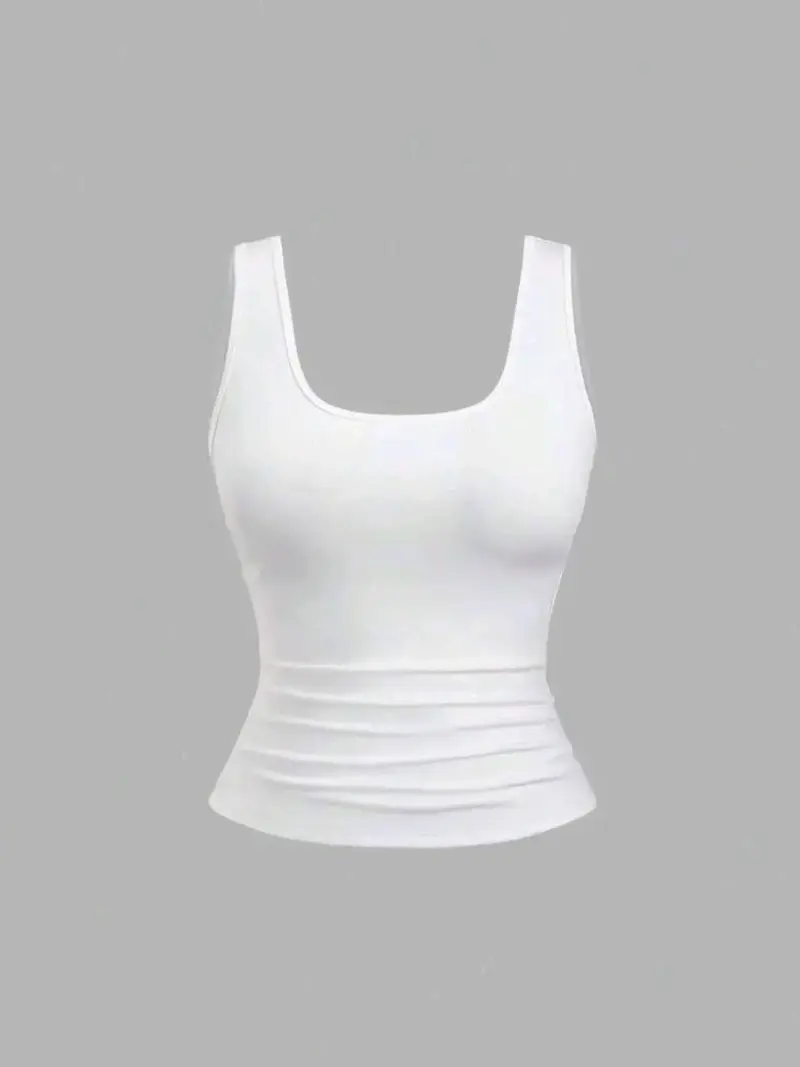 Top blanco sin mangas para mujer