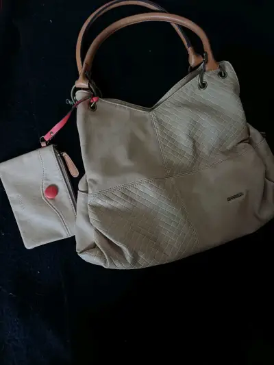 Bolso de mano Amphora beige con monedero - miniatura 1