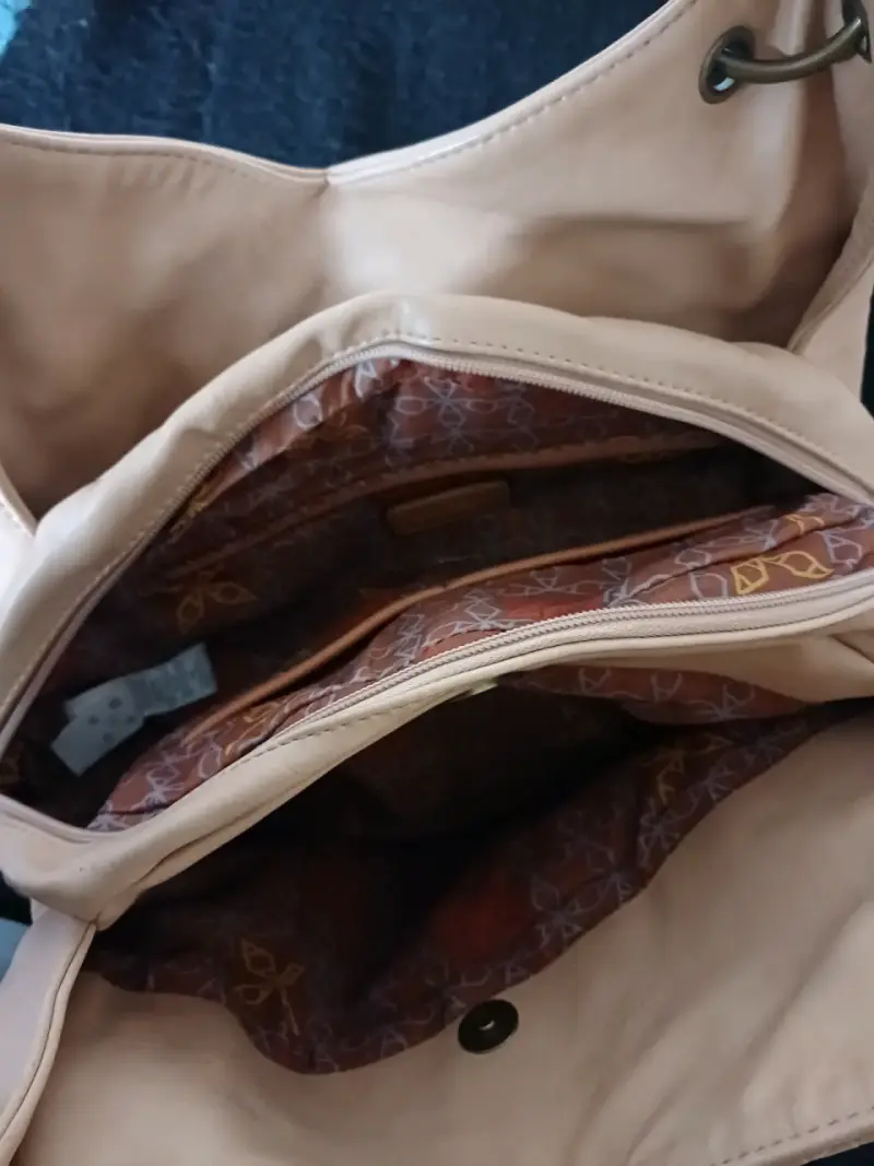 Bolso de mano Amphora beige con monedero - 3