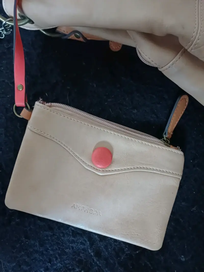 Bolso de mano Amphora beige con monedero - 4