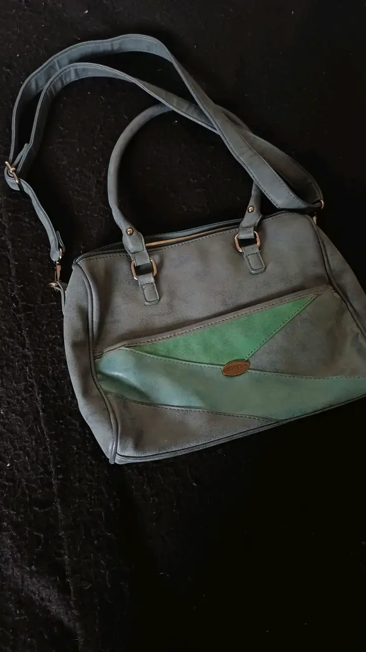 Cartera de mano verde y gris Danna - 1