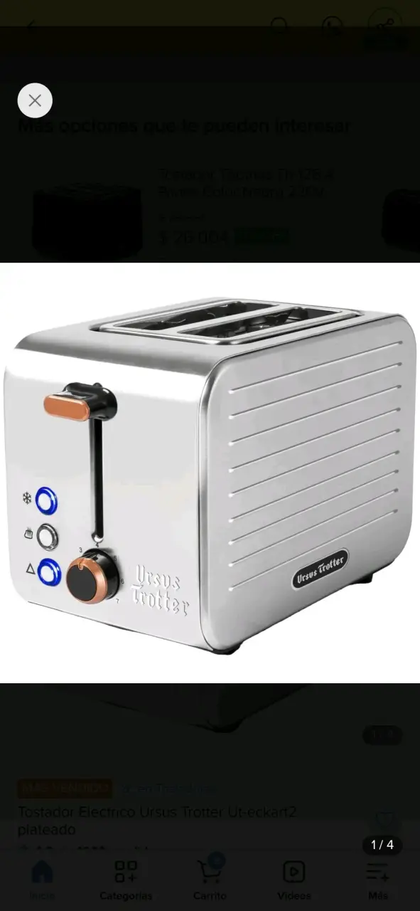 Tostador eléctrico Ursus Trotter plateado