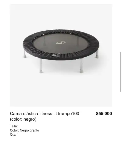 Cama elástica fitness Domyos Trampo100 negra - miniatura 1