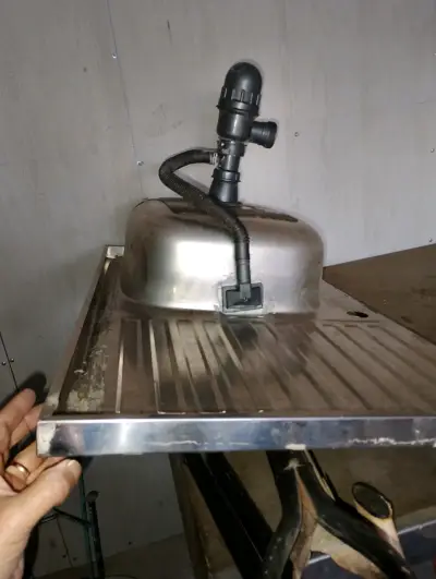Lavaplatos de acero inoxidable con escurridor - miniatura 2