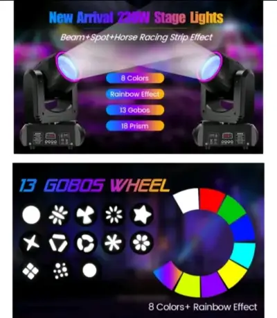 Luces de escenario LED 120W gobos colores prisma - miniatura 4