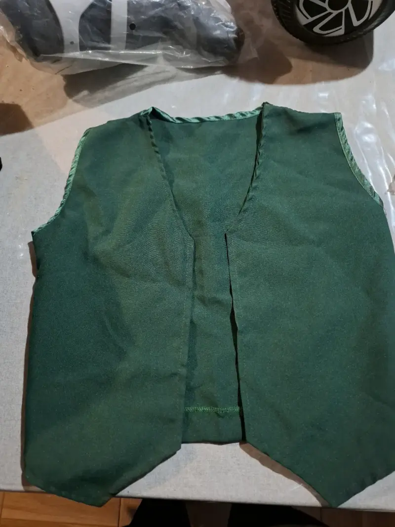 Chaleco verde sin mangas para disfraz talla 6-8