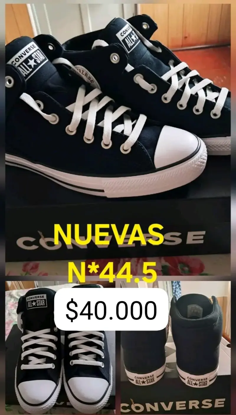 Zapatillas Converse All Star Negras Nuevas Talla 44.5