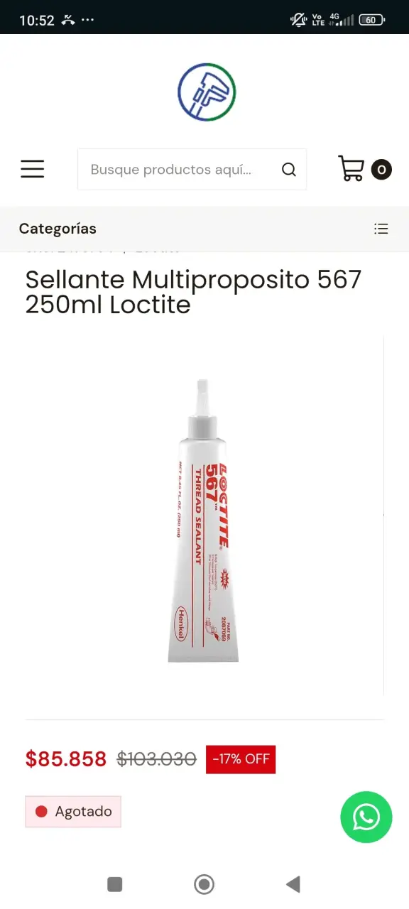 Sellante multipropósito 567 250ml Loctite