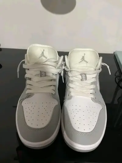 Zapatillas Nike air jordan low white Wolf grey - miniatura 2