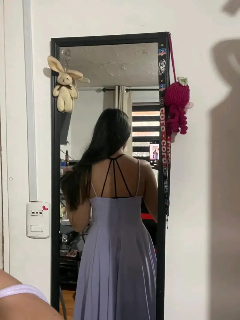 Vestido lila con detalle de pedrería - 2