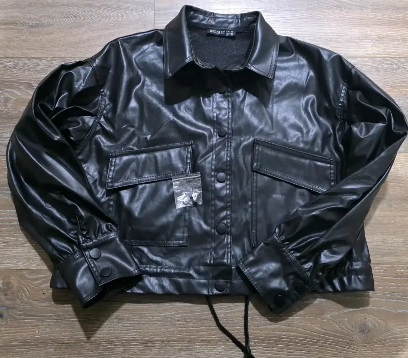 Chaqueta de cuero sintético negra Big Dart - 1