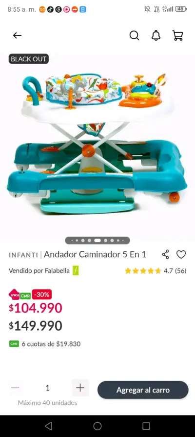Andador Caminador 5 en 1 Infanti para Bebé - miniatura 1
