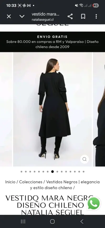 Vestido negro Natalia Seguel - miniatura 3