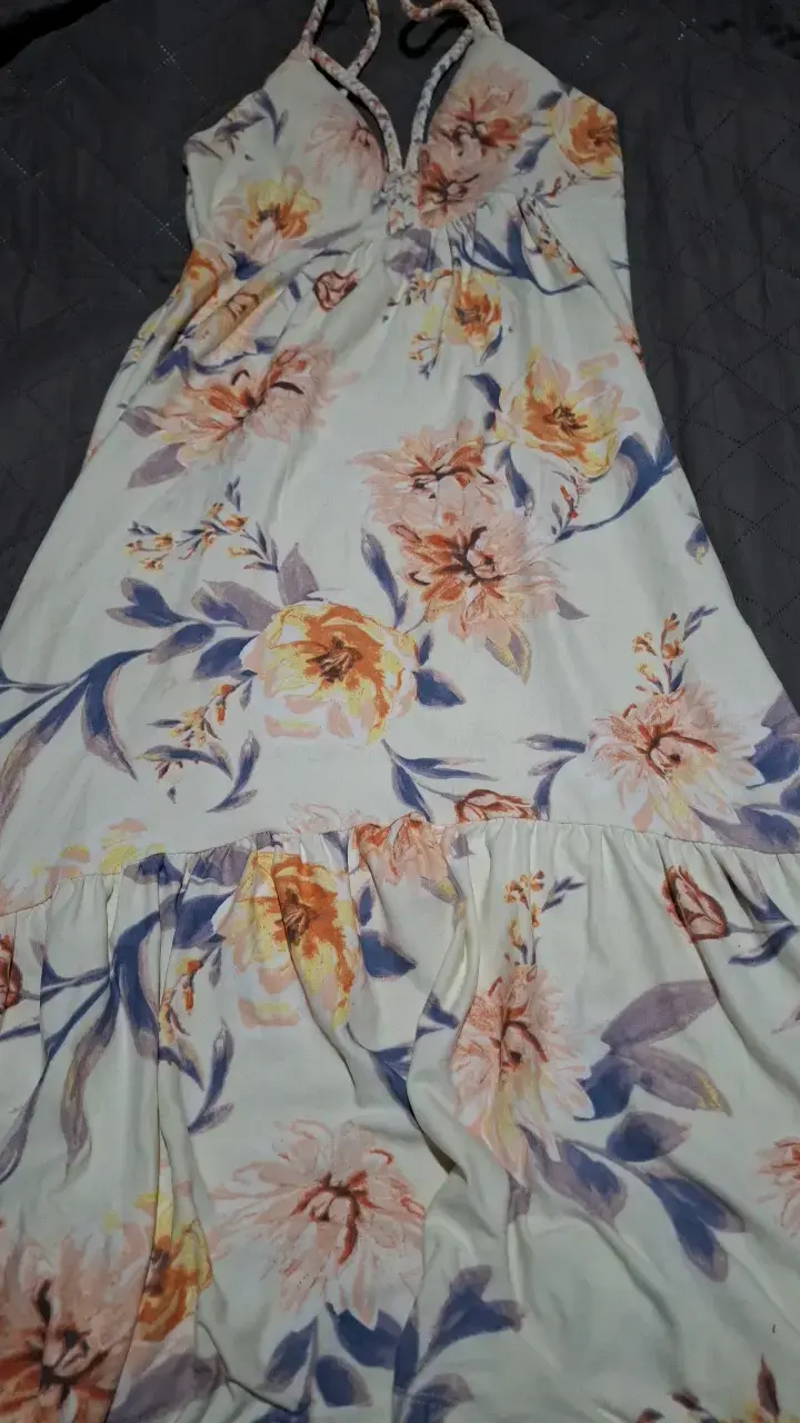 Vestido largo floral con tirantes wados - 1