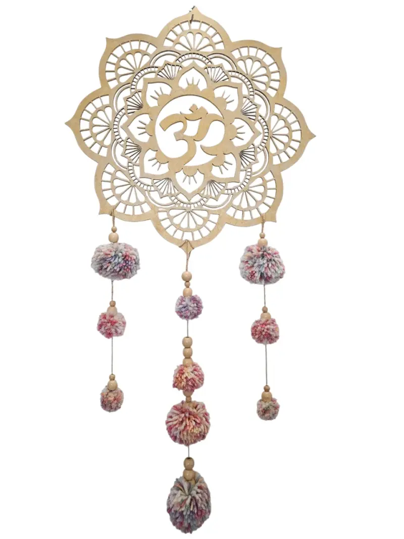 Colgante decorativo de madera Om estilo boho