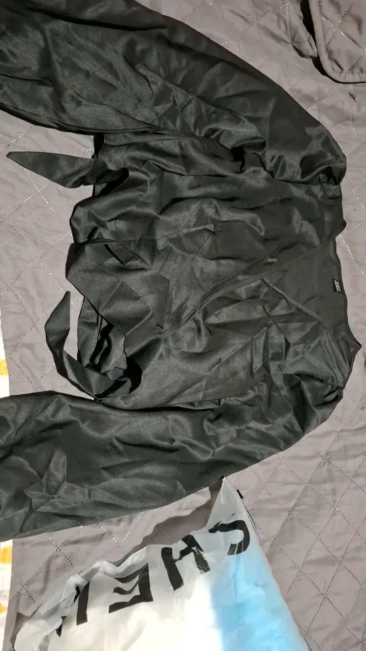 Top satin manga globo talla s - 2