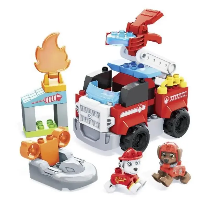 Set de construcción de camión de bomberos para niños