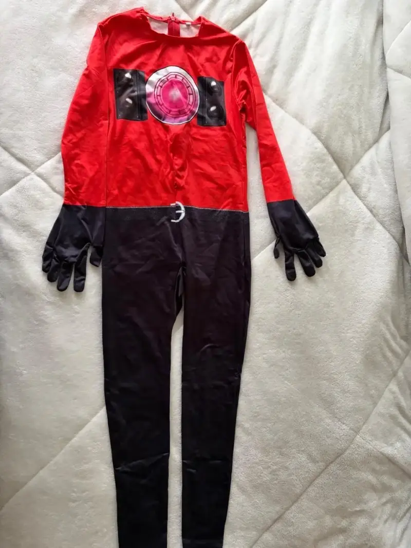 Disfraz de superhéroe rojo y negro para niños - 1