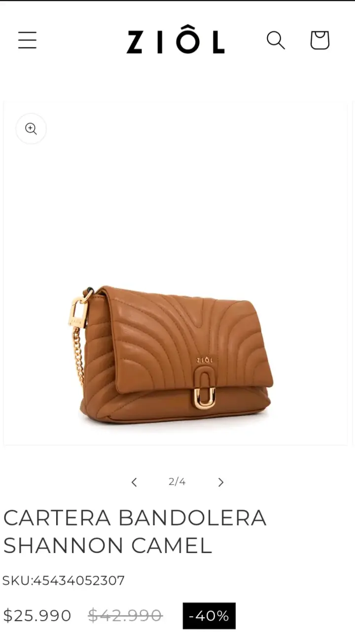 Cartera Bandolera Camel Ziol Shannon