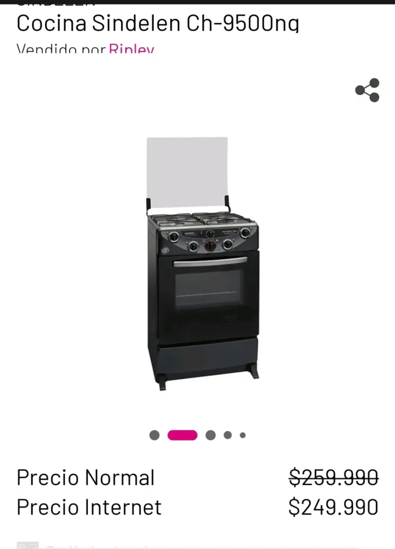 Cocina a gas Mademsa con horno y 4 quemadores - 5