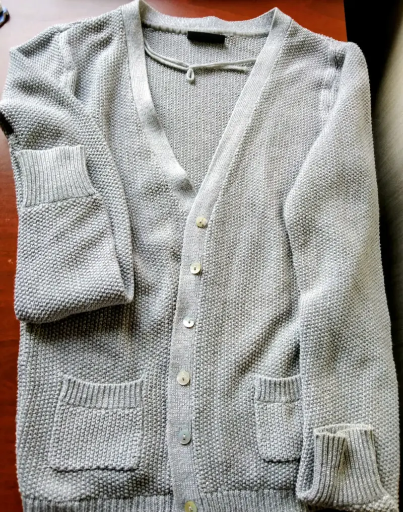 Cárdigan gris de punto - 1