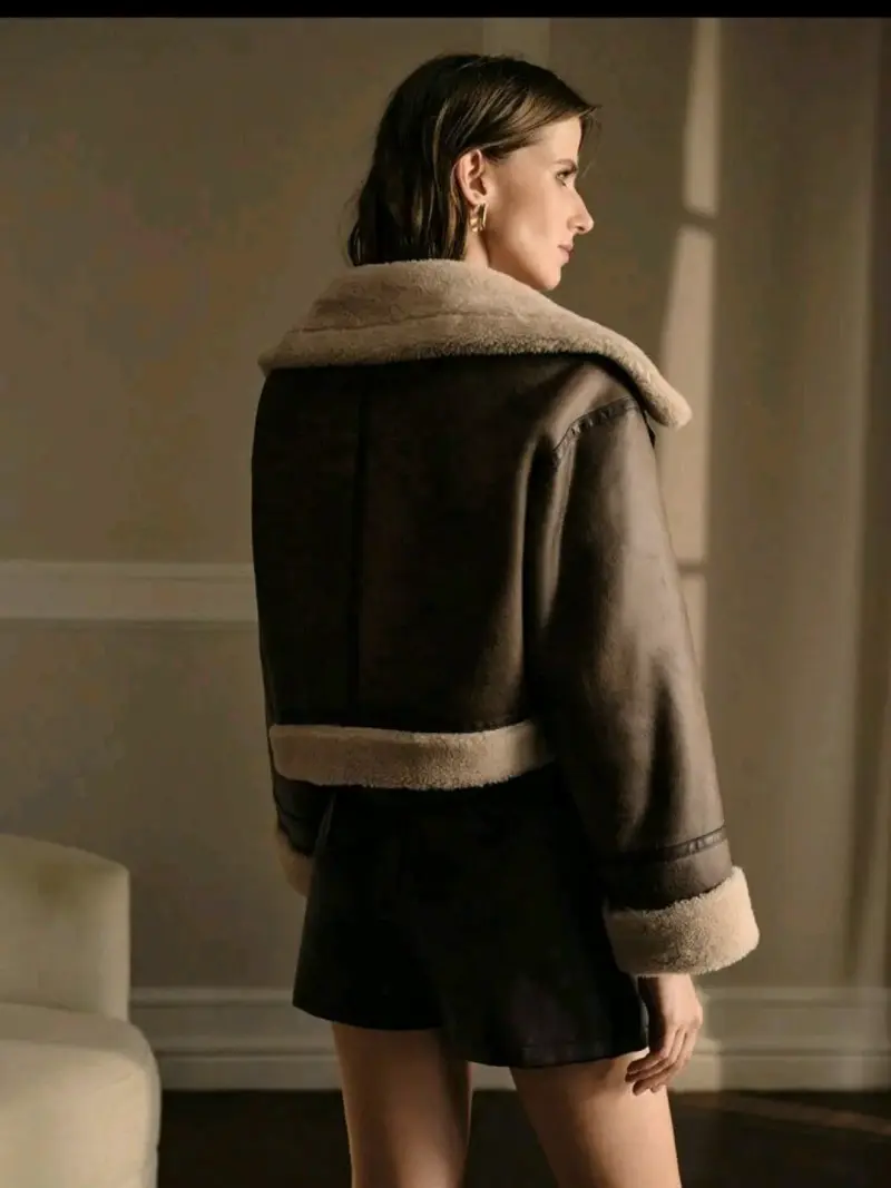 Chaqueta de cuero con forro para mujer Nueva - 3