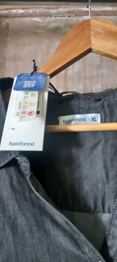Blusa negra de manga corta Rainforest XL - miniatura 2