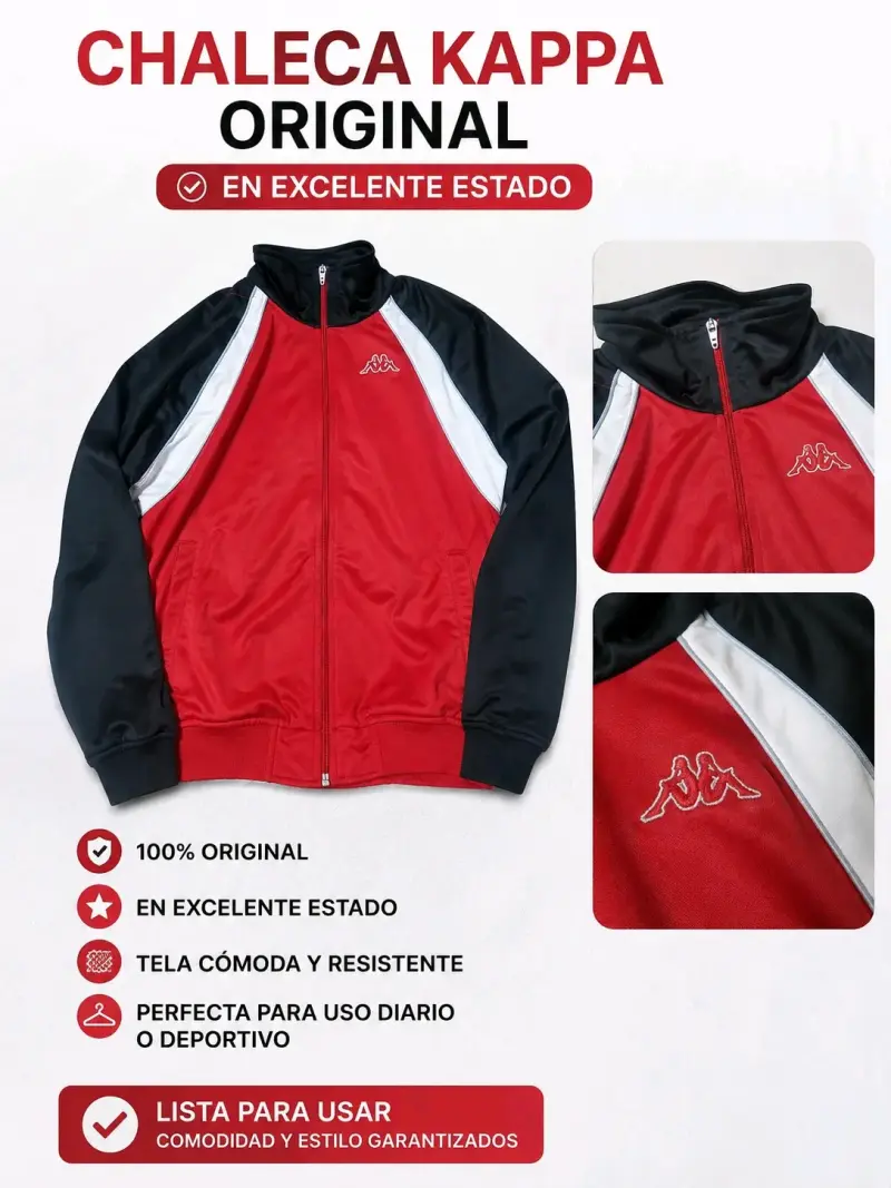 Chaleca deportiva Kappa original roja y negra
