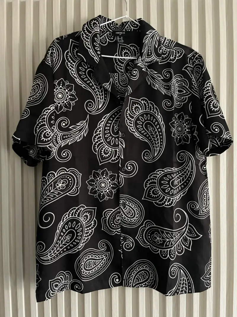 Camisa Hombre Estampada Negra Forever 21 - 1
