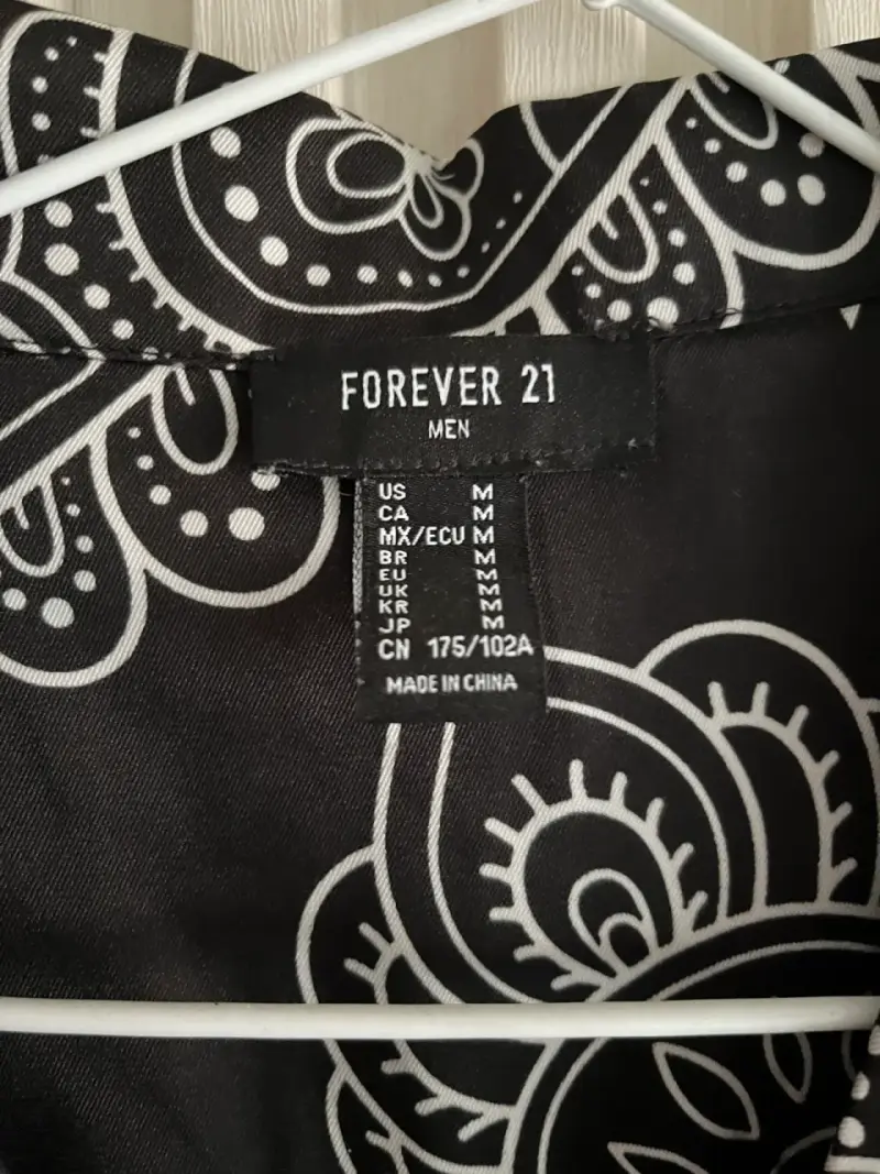 Camisa Hombre Estampada Negra Forever 21 - 2