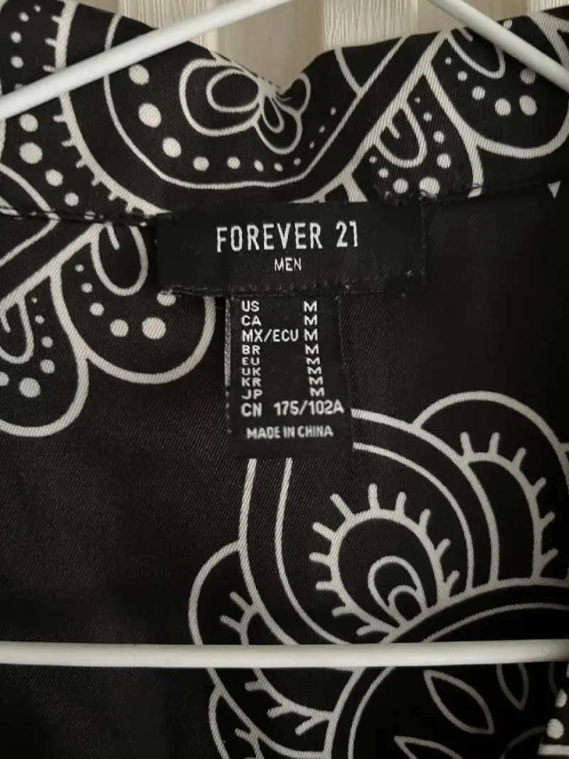 Camisa Hombre Estampada Negra Forever 21 - 3