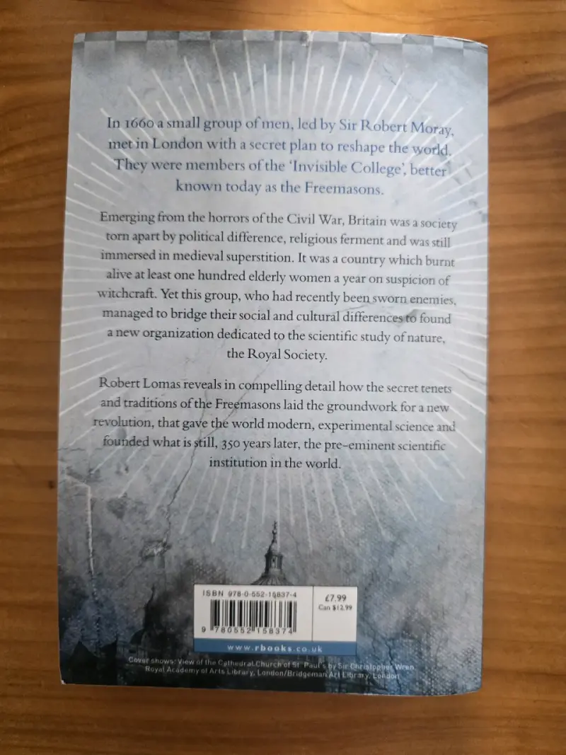 Libro 'The Invisible College' de Robert Lomas - 2