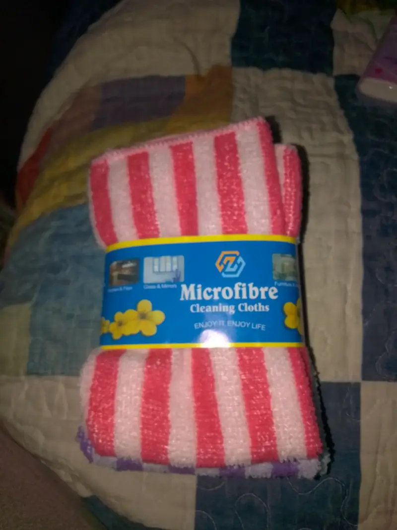 Paños de limpieza de microfibra rayados