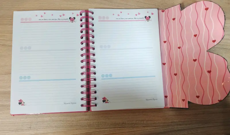 Agenda Minnie Mouse con diseño rosa - 5