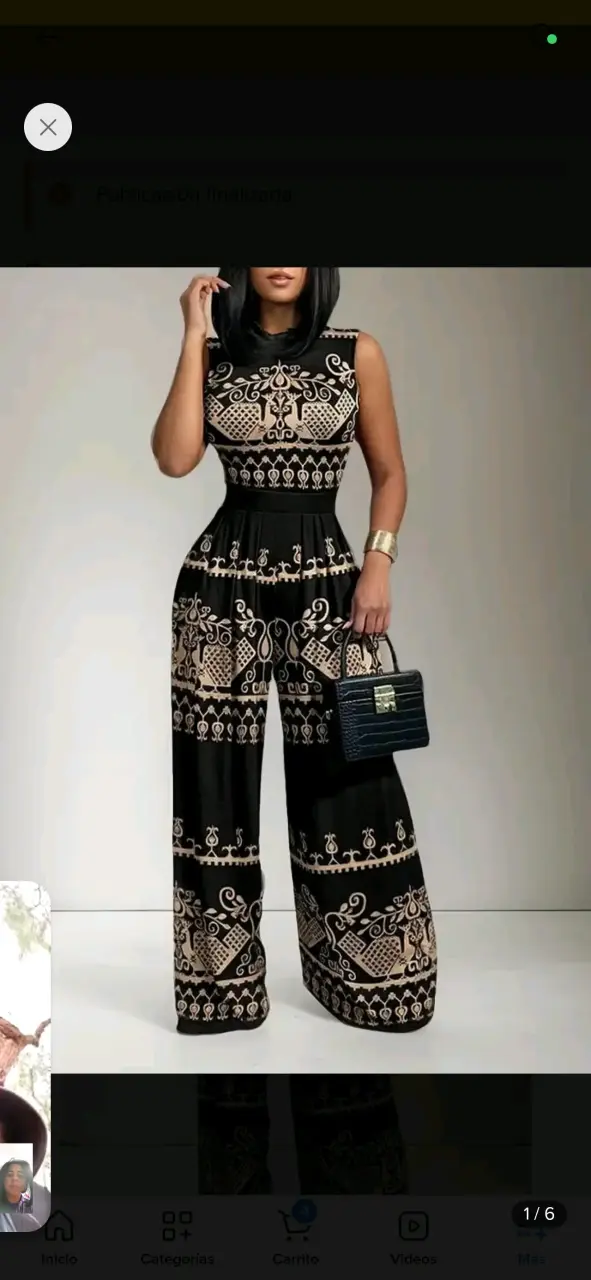 Enterito estampado negro y beige elegante