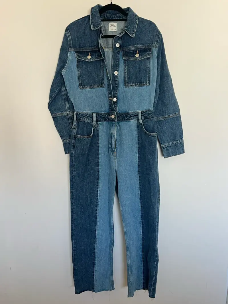 Enterito de mezclilla bicolor Zara para mujer - 1