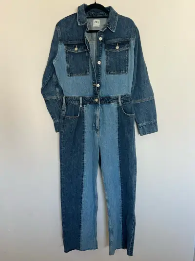 Enterito de mezclilla bicolor Zara para mujer - miniatura 1