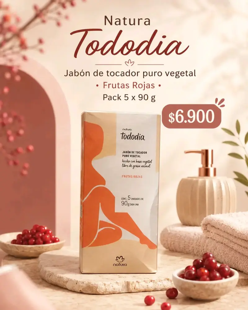 Pack de Jabón Natura Tododia Frutas Rojas 5x90g