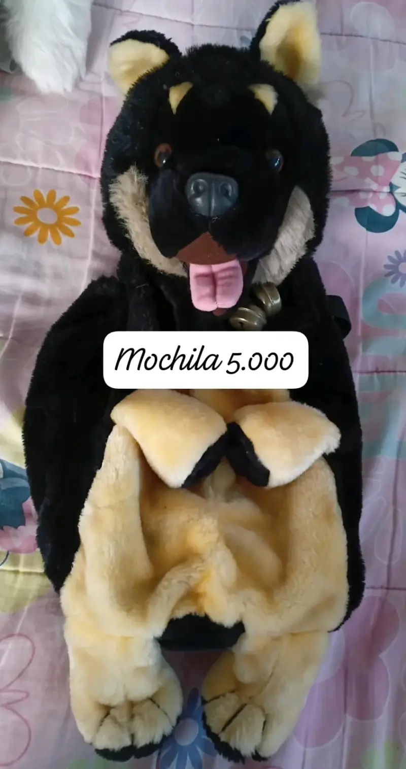 Mochila infantil de peluche perro