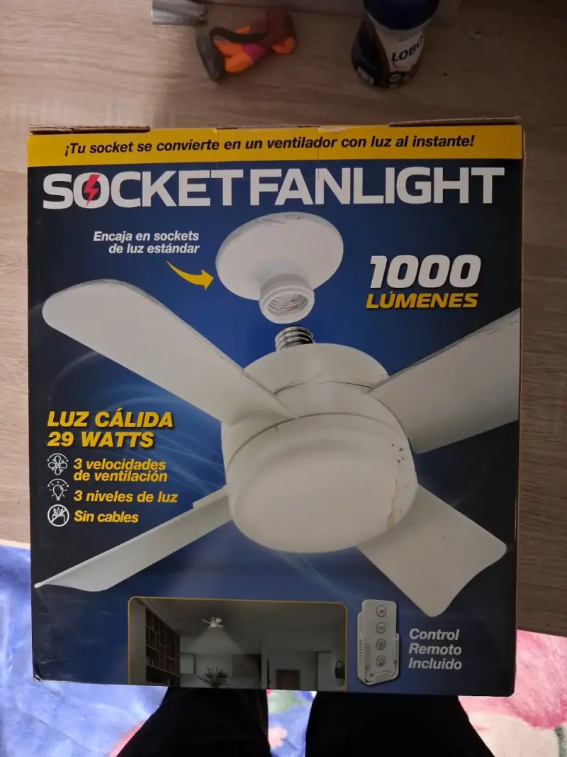 Ventilador de Techo con Luz Cálida y Control Remoto