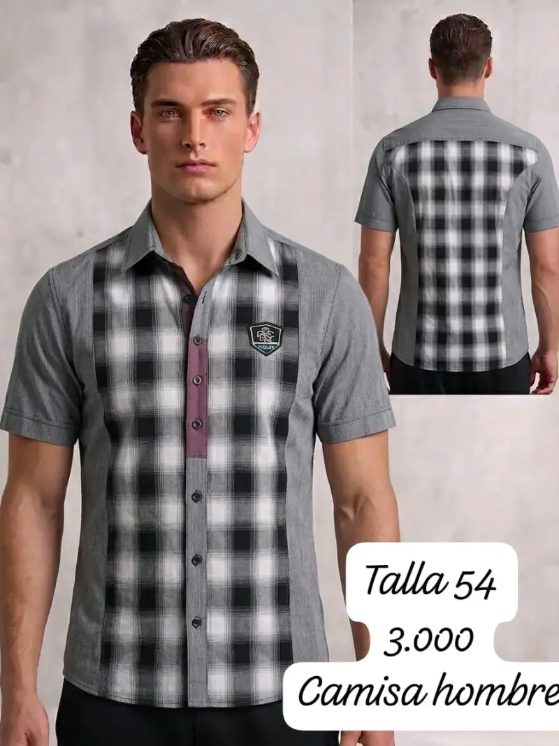 Camisa de hombre a cuadros talla 54 y 48 - 1