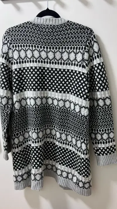 Cardigan de punto blanco y negro Bluebird - miniatura 3