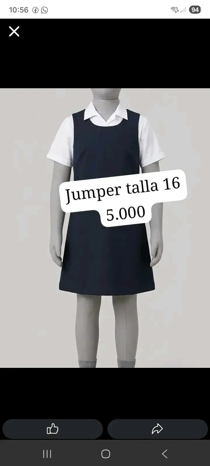 Jumper escolar talla 16 azul marino
