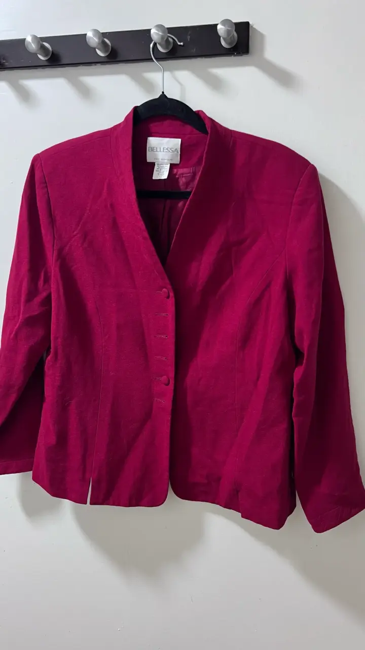 Blazer rojo de lana para mujer Bellessa - 1