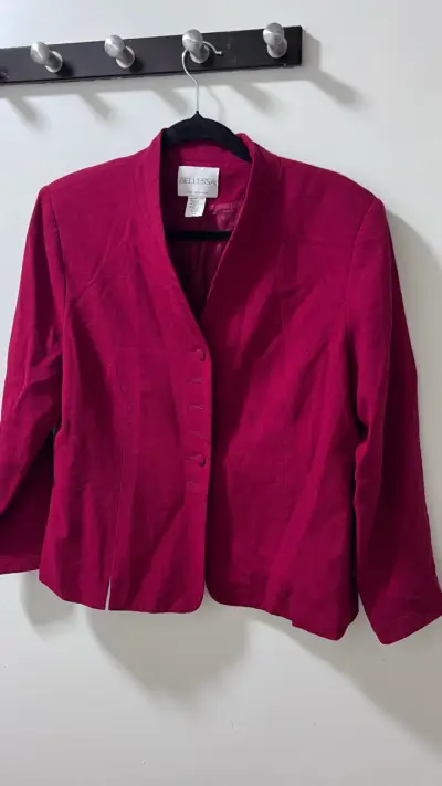 Blazer rojo de lana para mujer Bellessa - miniatura 1