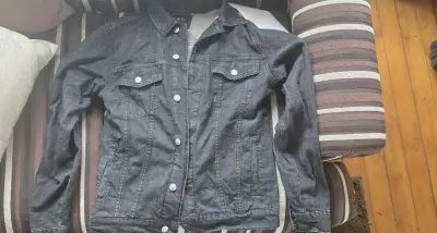 Chaqueta de mezclilla negra Zara para hombre - miniatura 1