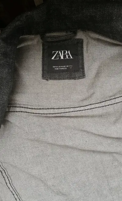 Chaqueta de mezclilla negra Zara para hombre - miniatura 2